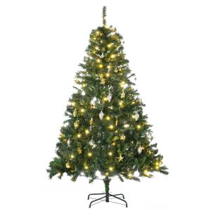 Árvore de natal artificial PVC e metal color verde ø112x180 cm Homcom