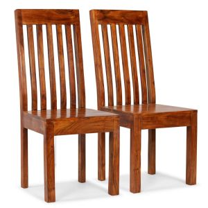 Cadeiras jantar modernas 2 pcs madeira maciça + acabamento mel ewg5524