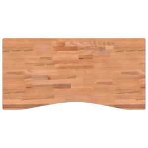 vidaXL tablero de escritorio madera maciza de haya 100x(45-50)x2,5 cm