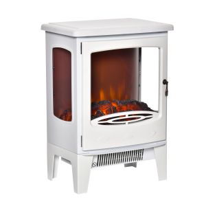 Lareira elétrica aço e abs color blanco 39x26x54,8 cm Homcom