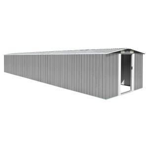 Abrigo de jardim 257x779x181 cm aço galvanizado cinzento