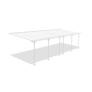 Pérgula anexa/carport 27m² kleo 900 x 300cm alumínio branco