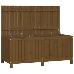 vidaXL caja de almacenaje jardín madera pino marrón miel 147x68x64 cm