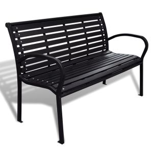 Banco de jardim 125 cm aço e wpc preto pt8151