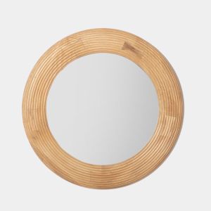 Espelho de parede redondo ø68 em madeira de manga aura