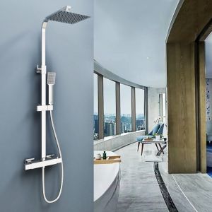 Aica columna ducha termostática 73-115cm alcachofa superior