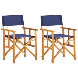 Vidaxl sillas de director 2 unidades madera maciza de acacia azul