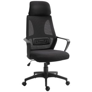 Cadeira de escritório esponja, tecido de malha (poliéster) preto