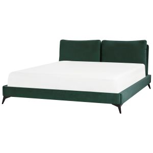 Cama terciopelo melle 180 x 200 cm verde esmeralda