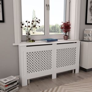 Cobertura de radiador 152x19x81,5 cm mdf branco