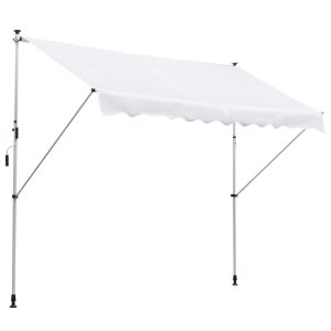 Toldo manual retrátil metal, alumínio e poliéster color blanco