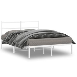 Cama com cabeceira 140x200 cm metal branco