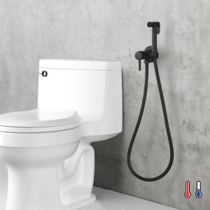 Kibath torneira para wc intimate hygiene 2 águas preta fosca feita de latão