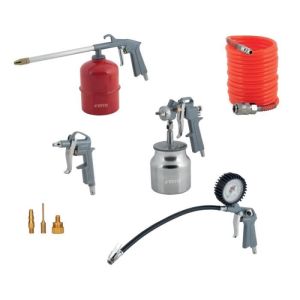 Kit pneumático de 8 acessórios vito para compressores de ar vermelho