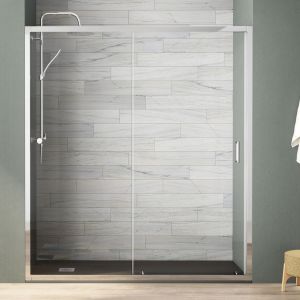Porta de duche 1 porta 1 fixa | cromo 160cm (adapt.158-162cm)