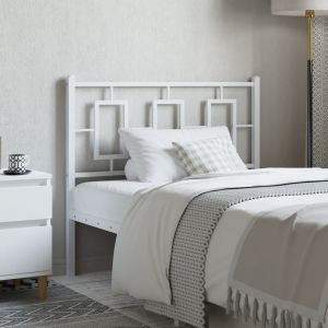 Cabeceira de cama 100 cm metal branco