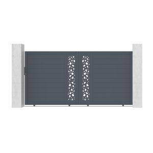 Pacote de portão deslizante 3,5m cinza sunny h.180 + portão