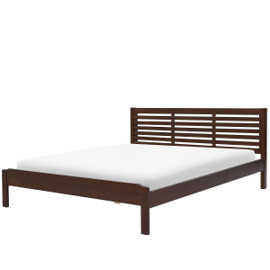 Cama de casal em madeira escura 180 x 200 cm carnac