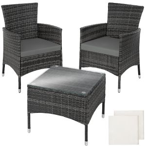 Conjunto de rattan luzern 2+1 com capas em duas cores