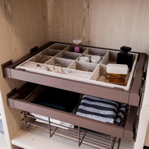 Emuca kit de gaveta para jóias e estrutura de corrediça para armários mokka