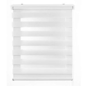 Estores noite e dia, estore de rolo duplo tecido branco 120 x 180 cm