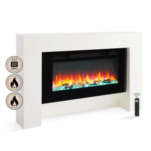 BALDERIA Lareira eléctrica Herkules | de chão, LED, 2000 W | Branco