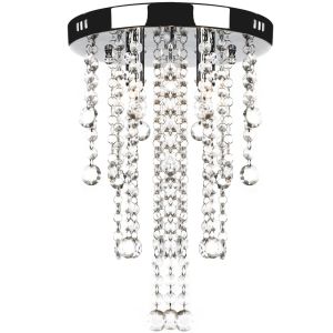 Lámpara blanca coLGante de metal con adornos de cristal