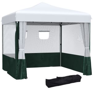 Tenda dobrável aço, tecido oxford e malha bicolor 270x270x300 cm Outsunny