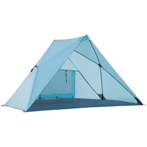 Tenda de praia poliéster, fibra azul 210x147x120 cm