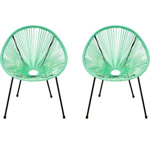 Conjunto de 2 poltronas de jardim "ania" - verde