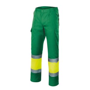 Calças bicolor alta visibilidade velilla verde amarelo m