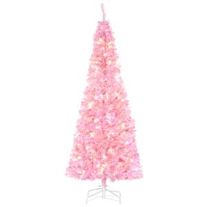 Árvore de natal PVC e aço color rosa 63x63x180 cm Homcom, casa - natal