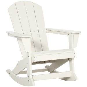 Cadeira adirondack baloiço hdpe color blanco 73,5x93x91,5cm Outsunny