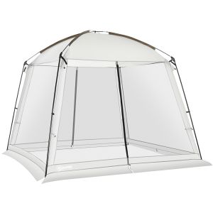 Tenda de exterior poliéster, fibra de vidro, metal e pe color blanco