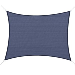 Vela de sombra retangular hdpe color azul 400x600 cm Outsunny