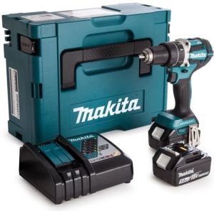 Chave de fenda 18v + 2 baterias 5ah + carregador + caixa makpac - Makita -