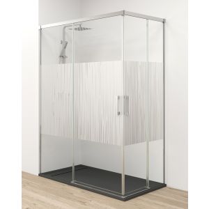 Cabines de duche retangular frente 125 lateral 85cm cromado