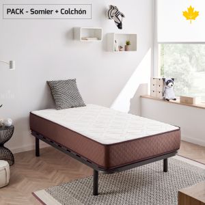 Pack colchão e base de cama descansin | 150x200 | alta firmeza | silencioso