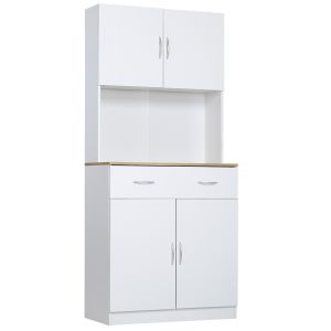 Armário de cozinha melamina de madeira color blanco 80x40x180 cm Homcom