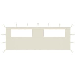 vidaXL pared lateral de cenador con ventanas color crema 6x2 m