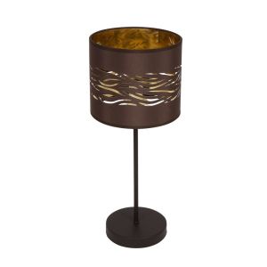 Candeeiro de mesa nevoeiro castanho/castanho-dourado 43x17x17 cm