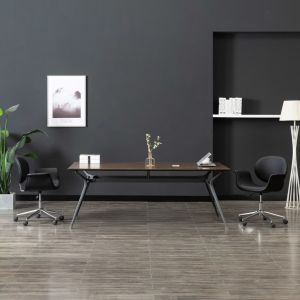 Cadeiras de jantar giratórias 2 pcs couro artificial preto ewg1503