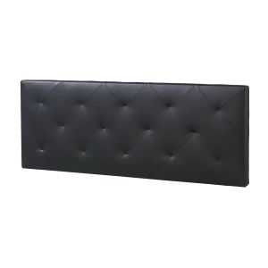 Cabeceira estofada rombo 150x60 cm preto, 8 cm de espessura