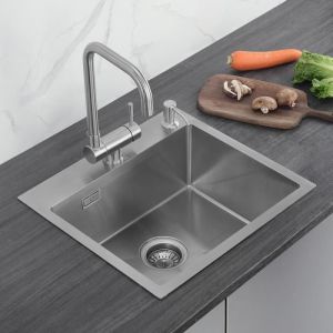 Pia de cozinha quadrada 50 x 45cm 1 tigela - cecipa - aço inox - montagem s