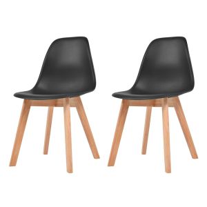 Cadeiras de jantar 2 pcs plástico preto ewg9343