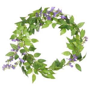 vidaXL guirnaldas de flores de navidad 6 uds morado 200 cm