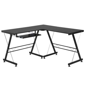 Mesa de computador mdf, aço 130x130x73,5 cm Homcom