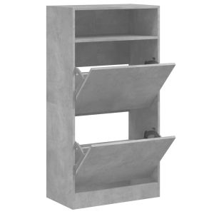 vidaXL zapatero de madera de ingeniería gris hormigón 60x34x116 cm