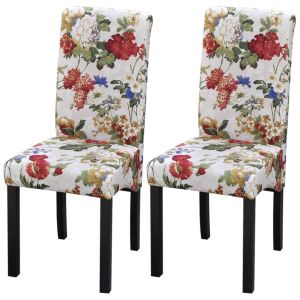 Cadeiras de jantar 2 pcs tecido multicor ewg3865