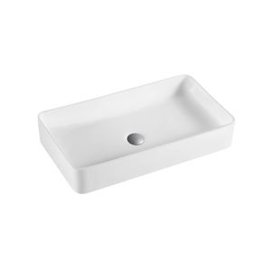 Lavatório banho com bancada cerâmica | 51cm x 35cm | branco mate